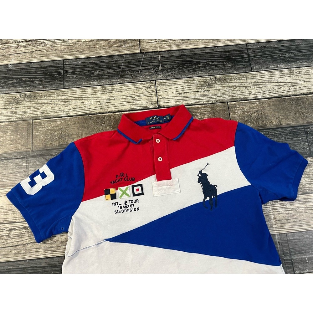 Ralph Lauren Men's Red, White, and Blue Polo Shirt